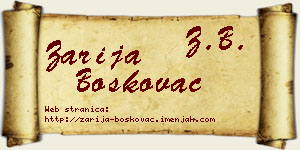 Zarija Boškovac vizit kartica